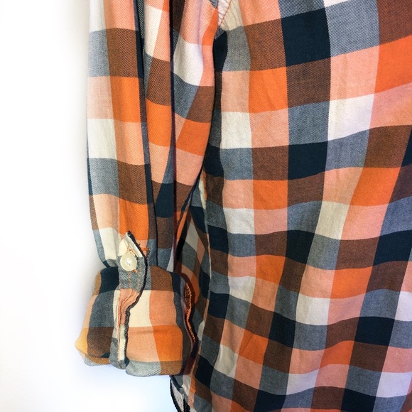 I LOVE H8I  SMALL ORANGE / NAVY BLUE LONG SLEEVE S - Picture 3 of 8